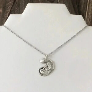 Iguana Lizard Handmade Stainless Steel Necklace NWT